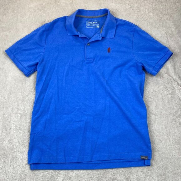 Eddie Bauer Men's Polo Shirt Medium Short Sleeve Yetti Logo Casual Pullover - Picture 12 of 13